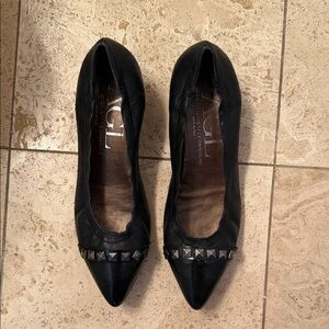 AGL Black Flats with Silver Studs